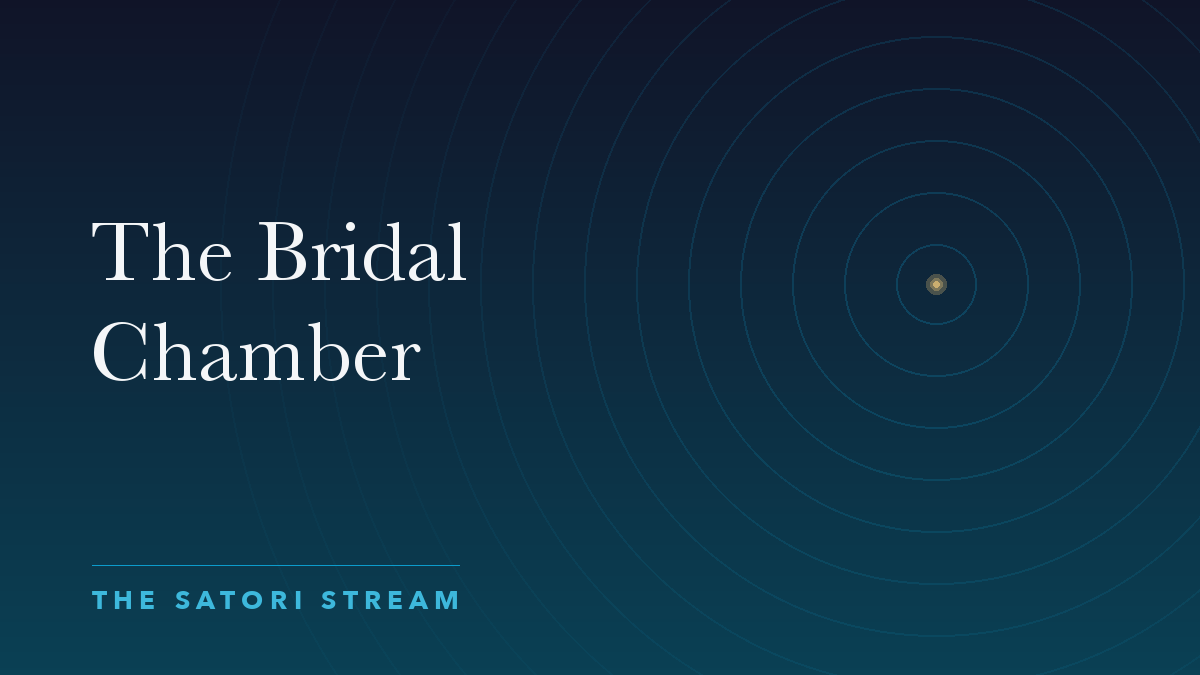 Cover art for The Bridal Chamber: rippling concentric circles radiating from a point of golden light on a deep blue gradient
