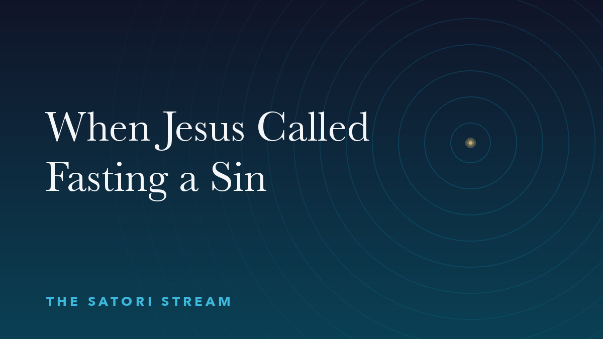 Cover art for When Jesus Called Fasting a Sin: rippling concentric circles radiating from a point of golden light on a deep blue gradient