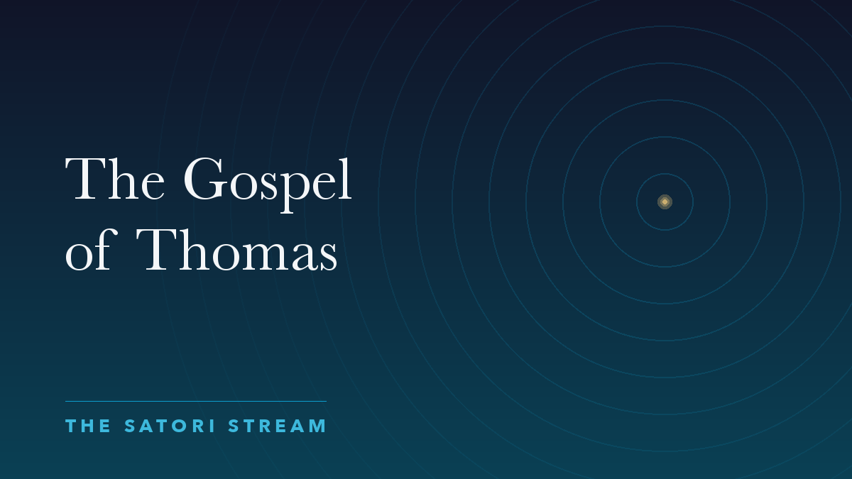 Cover art for The Gospel of Thomas: rippling concentric circles radiating from a point of golden light on a deep blue gradient