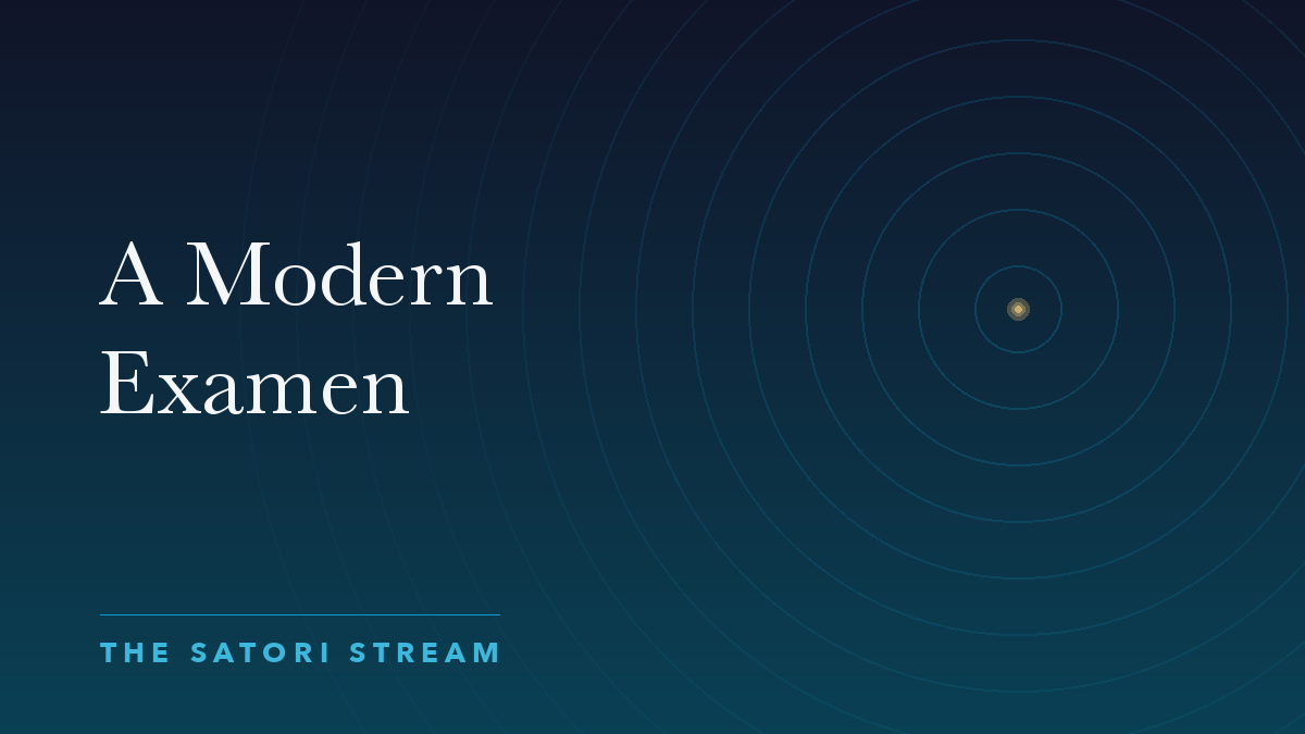 Cover art for AI as a Journaling Companion: rippling concentric circles radiating from a point of golden light on a deep blue gradient