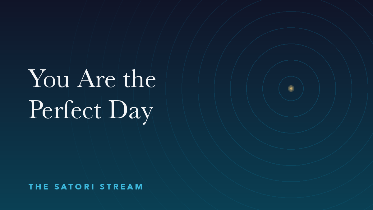Cover art for You Are the Perfect Day: rippling concentric circles radiating from a point of golden light on a deep blue gradient