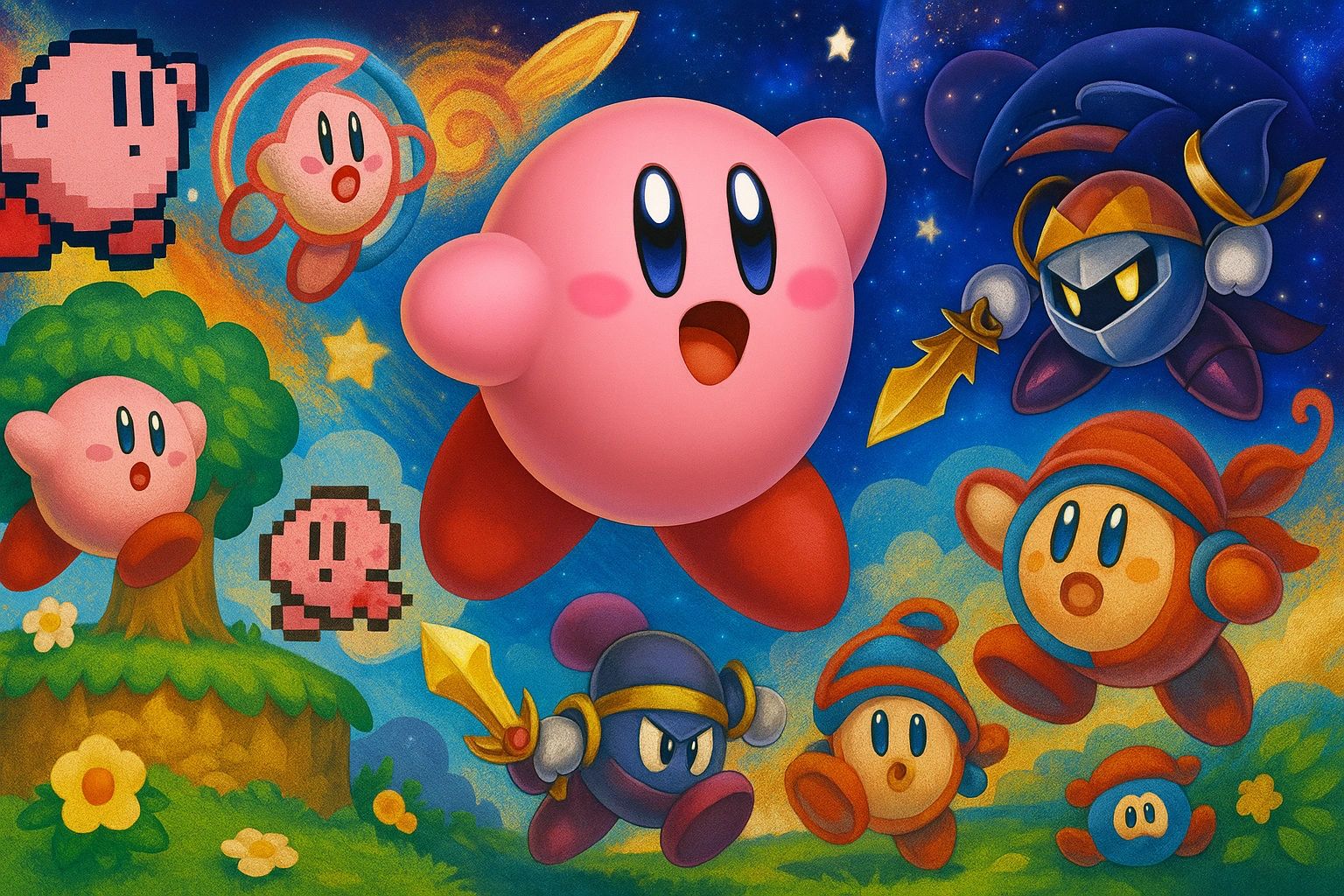 Kirby&rsquo;s different art styles across game history